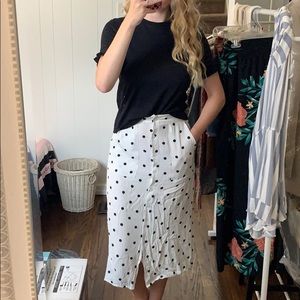 FOREVER 21 CONTEMPORARY POLKA DOT MIDI SKIRT